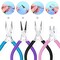 4 Pieces Jewelry Tool Set Includes Needle Nose Pliers, Round Nose Pliers, Wire Cutters and Bent Nose Pliers for Jewelry Beading Repair Making Supplies